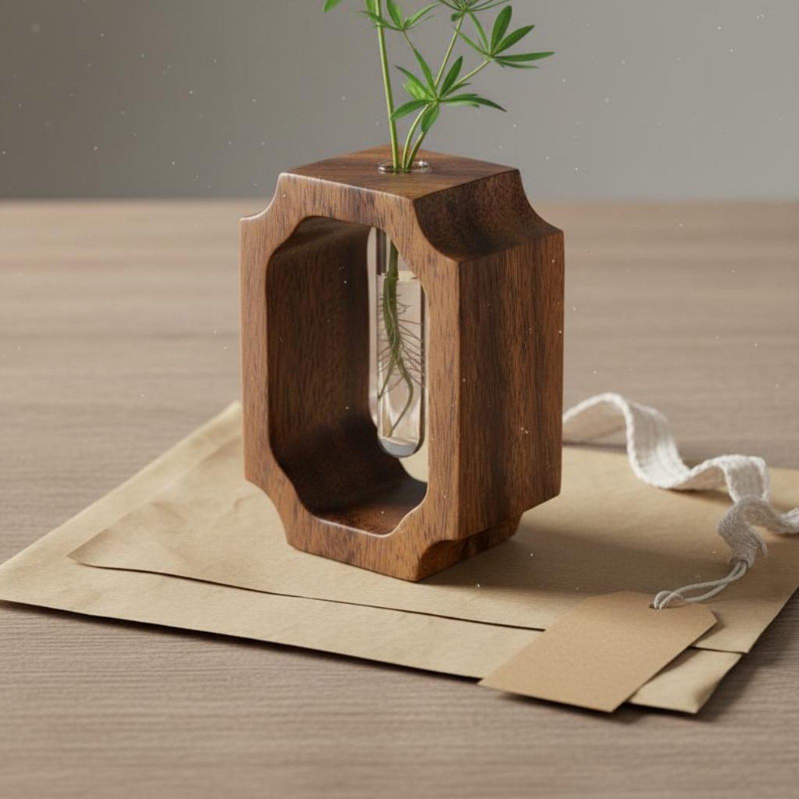 Vas Kayu Walnut Mudah Dibersih - Propagation Station Vase ulasan dan harga