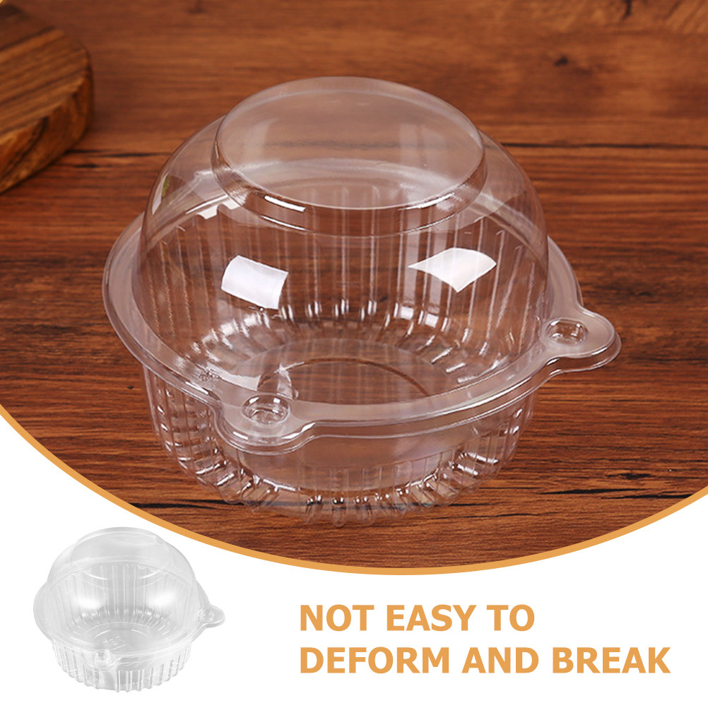 100Pcs Kotak Kue Berbentuk Kuc - Plastic Dome Clear ulasan dan harga